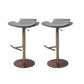 Contemporary Backless Dining Stool Adjustable Height Bar Stool with Footrest Rose Gold Gray 2 Piece Set Clearhalo 'Bar Furniture' 'Bar Stools' 'bar_stools' 'furn' 'furn_bar_stools' 'Furniture' 'Kitchen & Dining Furniture' 6557309