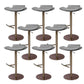 Contemporary Backless Dining Stool Adjustable Height Bar Stool with Footrest Rose Gold Gray 8 Piece Set Clearhalo 'Bar Furniture' 'Bar Stools' 'bar_stools' 'furn' 'furn_bar_stools' 'Furniture' 'Kitchen & Dining Furniture' 6557312