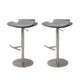 Contemporary Backless Dining Stool Adjustable Height Bar Stool with Footrest Silver Gray 2 Piece Set Clearhalo 'Bar Furniture' 'Bar Stools' 'bar_stools' 'furn' 'furn_bar_stools' 'Furniture' 'Kitchen & Dining Furniture' 6557314
