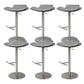 Contemporary Backless Dining Stool Adjustable Height Bar Stool with Footrest Silver Gray 6 Piece Set Clearhalo 'Bar Furniture' 'Bar Stools' 'bar_stools' 'furn' 'furn_bar_stools' 'Furniture' 'Kitchen & Dining Furniture' 6557316