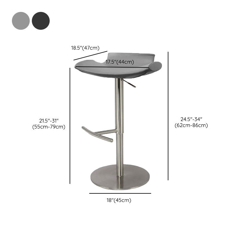 Contemporary Backless Dining Stool Adjustable Height Bar Stool with Footrest Clearhalo 'Bar Furniture' 'Bar Stools' 'bar_stools' 'furn' 'furn_bar_stools' 'Furniture' 'Kitchen & Dining Furniture' 6557318