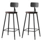 Modern Armless Backrest Counter Stool Iron Bar Stool with Seat and Pedal for Cafe Black 2 Piece Set Clearhalo 'Bar Furniture' 'Bar Stools' 'bar_stools' 'furn' 'furn_bar_stools' 'Furniture' 'Kitchen & Dining Furniture' 6557320