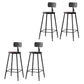 Modern Armless Backrest Counter Stool Iron Bar Stool with Seat and Pedal for Cafe Black 4 Piece Set Clearhalo 'Bar Furniture' 'Bar Stools' 'bar_stools' 'furn' 'furn_bar_stools' 'Furniture' 'Kitchen & Dining Furniture' 6557322