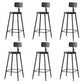 Modern Armless Backrest Counter Stool Iron Bar Stool with Seat and Pedal for Cafe Black 6 Piece Set Clearhalo 'Bar Furniture' 'Bar Stools' 'bar_stools' 'furn' 'furn_bar_stools' 'Furniture' 'Kitchen & Dining Furniture' 6557325