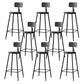 Modern Armless Backrest Counter Stool Iron Bar Stool with Seat and Pedal for Cafe Black 8 Piece Set Clearhalo 'Bar Furniture' 'Bar Stools' 'bar_stools' 'furn' 'furn_bar_stools' 'Furniture' 'Kitchen & Dining Furniture' 6557327