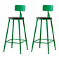 Modern Armless Backrest Counter Stool Iron Bar Stool with Seat and Pedal for Cafe Green 2 Piece Set Clearhalo 'Bar Furniture' 'Bar Stools' 'bar_stools' 'furn' 'furn_bar_stools' 'Furniture' 'Kitchen & Dining Furniture' 6557331