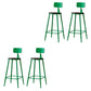 Modern Armless Backrest Counter Stool Iron Bar Stool with Seat and Pedal for Cafe Green 4 Piece Set Clearhalo 'Bar Furniture' 'Bar Stools' 'bar_stools' 'furn' 'furn_bar_stools' 'Furniture' 'Kitchen & Dining Furniture' 6557332