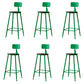 Modern Armless Backrest Counter Stool Iron Bar Stool with Seat and Pedal for Cafe Green 6 Piece Set Clearhalo 'Bar Furniture' 'Bar Stools' 'bar_stools' 'furn' 'furn_bar_stools' 'Furniture' 'Kitchen & Dining Furniture' 6557335