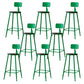 Modern Armless Backrest Counter Stool Iron Bar Stool with Seat and Pedal for Cafe Green 8 Piece Set Clearhalo 'Bar Furniture' 'Bar Stools' 'bar_stools' 'furn' 'furn_bar_stools' 'Furniture' 'Kitchen & Dining Furniture' 6557336