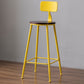 Modern Armless Backrest Counter Stool Iron Bar Stool with Seat and Pedal for Cafe Yellow 1 Piece Clearhalo 'Bar Furniture' 'Bar Stools' 'bar_stools' 'furn' 'furn_bar_stools' 'Furniture' 'Kitchen & Dining Furniture' 6557339