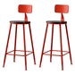 Modern Armless Backrest Counter Stool Iron Bar Stool with Seat and Pedal for Cafe Red 2 Piece Set Clearhalo 'Bar Furniture' 'Bar Stools' 'bar_stools' 'furn' 'furn_bar_stools' 'Furniture' 'Kitchen & Dining Furniture' 6557341