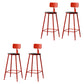 Modern Armless Backrest Counter Stool Iron Bar Stool with Seat and Pedal for Cafe Red 4 Piece Set Clearhalo 'Bar Furniture' 'Bar Stools' 'bar_stools' 'furn' 'furn_bar_stools' 'Furniture' 'Kitchen & Dining Furniture' 6557342