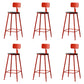 Modern Armless Backrest Counter Stool Iron Bar Stool with Seat and Pedal for Cafe Red 6 Piece Set Clearhalo 'Bar Furniture' 'Bar Stools' 'bar_stools' 'furn' 'furn_bar_stools' 'Furniture' 'Kitchen & Dining Furniture' 6557343