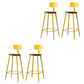 Modern Armless Backrest Counter Stool Iron Bar Stool with Seat and Pedal for Cafe Yellow 4 Piece Set Clearhalo 'Bar Furniture' 'Bar Stools' 'bar_stools' 'furn' 'furn_bar_stools' 'Furniture' 'Kitchen & Dining Furniture' 6557346