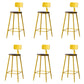 Modern Armless Backrest Counter Stool Iron Bar Stool with Seat and Pedal for Cafe Yellow 6 Piece Set Clearhalo 'Bar Furniture' 'Bar Stools' 'bar_stools' 'furn' 'furn_bar_stools' 'Furniture' 'Kitchen & Dining Furniture' 6557347