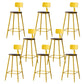 Modern Armless Backrest Counter Stool Iron Bar Stool with Seat and Pedal for Cafe Yellow 8 Piece Set Clearhalo 'Bar Furniture' 'Bar Stools' 'bar_stools' 'furn' 'furn_bar_stools' 'Furniture' 'Kitchen & Dining Furniture' 6557348