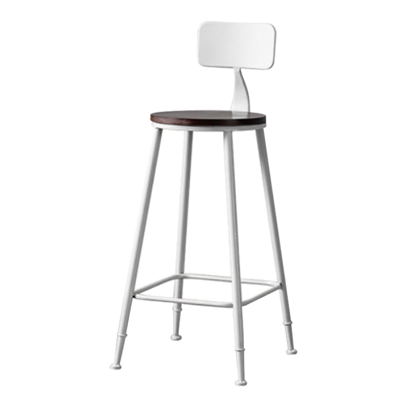 Modern Armless Backrest Counter Stool Iron Bar Stool with Seat and Pedal for Cafe White 1 Piece Clearhalo 'Bar Furniture' 'Bar Stools' 'bar_stools' 'furn' 'furn_bar_stools' 'Furniture' 'Kitchen & Dining Furniture' 6557354
