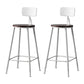 Modern Armless Backrest Counter Stool Iron Bar Stool with Seat and Pedal for Cafe White 2 Piece Set Clearhalo 'Bar Furniture' 'Bar Stools' 'bar_stools' 'furn' 'furn_bar_stools' 'Furniture' 'Kitchen & Dining Furniture' 6557355