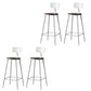 Modern Armless Backrest Counter Stool Iron Bar Stool with Seat and Pedal for Cafe White 4 Piece Set Clearhalo 'Bar Furniture' 'Bar Stools' 'bar_stools' 'furn' 'furn_bar_stools' 'Furniture' 'Kitchen & Dining Furniture' 6557356