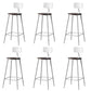 Modern Armless Backrest Counter Stool Iron Bar Stool with Seat and Pedal for Cafe White 6 Piece Set Clearhalo 'Bar Furniture' 'Bar Stools' 'bar_stools' 'furn' 'furn_bar_stools' 'Furniture' 'Kitchen & Dining Furniture' 6557357
