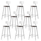 Modern Armless Backrest Counter Stool Iron Bar Stool with Seat and Pedal for Cafe White 8 Piece Set Clearhalo 'Bar Furniture' 'Bar Stools' 'bar_stools' 'furn' 'furn_bar_stools' 'Furniture' 'Kitchen & Dining Furniture' 6557358
