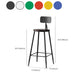 Modern Armless Backrest Counter Stool Iron Bar Stool with Seat and Pedal for Cafe Clearhalo 'Bar Furniture' 'Bar Stools' 'bar_stools' 'furn' 'furn_bar_stools' 'Furniture' 'Kitchen & Dining Furniture' 6557359