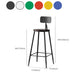 Modern Armless Backrest Counter Stool Iron Bar Stool with Seat and Pedal for Cafe Clearhalo 'Bar Furniture' 'Bar Stools' 'bar_stools' 'furn' 'furn_bar_stools' 'Furniture' 'Kitchen & Dining Furniture' 6557360