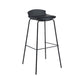 Contemporary Metal Frame Bar Stool Low Back PU Leather Bar Stool for Living Room Black Black 1 Piece Clearhalo 'Bar Furniture' 'Bar Stools' 'bar_stools' 'furn' 'furn_bar_stools' 'Furniture' 'Kitchen & Dining Furniture' 6557362