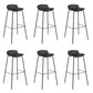 Contemporary Metal Frame Bar Stool Low Back PU Leather Bar Stool for Living Room Black Black 6 Piece Set Clearhalo 'Bar Furniture' 'Bar Stools' 'bar_stools' 'furn' 'furn_bar_stools' 'Furniture' 'Kitchen & Dining Furniture' 6557367