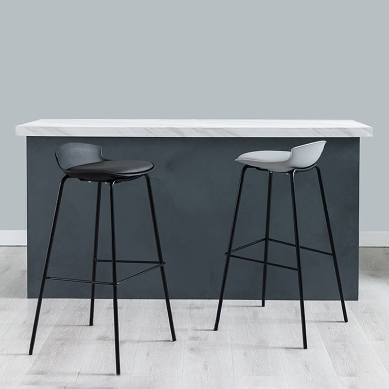 Contemporary Metal Frame Bar Stool Low Back PU Leather Bar Stool for Living Room Clearhalo 'Bar Furniture' 'Bar Stools' 'bar_stools' 'furn' 'furn_bar_stools' 'Furniture' 'Kitchen & Dining Furniture' 6557368