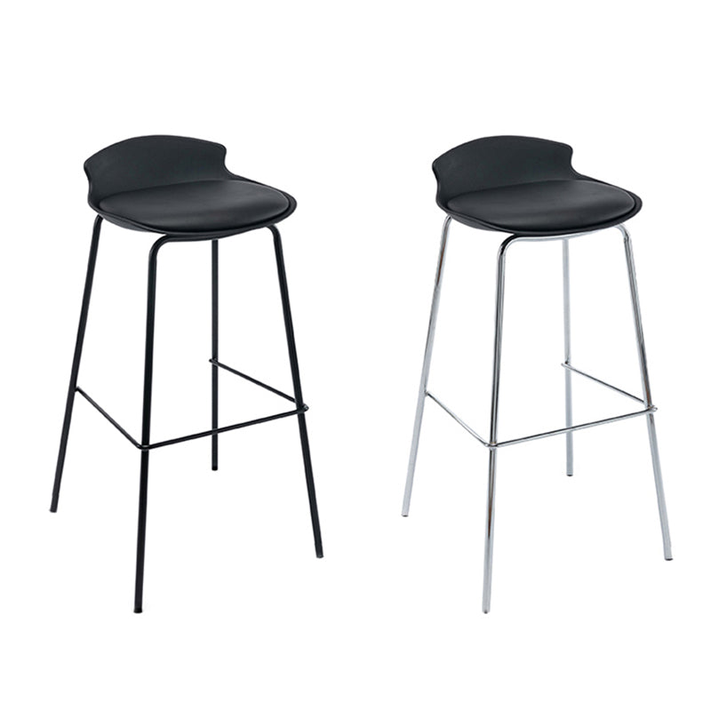 Contemporary Metal Frame Bar Stool Low Back PU Leather Bar Stool for Living Room Clearhalo 'Bar Furniture' 'Bar Stools' 'bar_stools' 'furn' 'furn_bar_stools' 'Furniture' 'Kitchen & Dining Furniture' 6557369