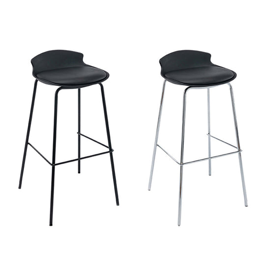 Contemporary Metal Frame Bar Stool Low Back PU Leather Bar Stool for Living Room Clearhalo 'Bar Furniture' 'Bar Stools' 'bar_stools' 'furn' 'furn_bar_stools' 'Furniture' 'Kitchen & Dining Furniture' 6557369