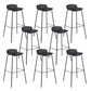 Contemporary Metal Frame Bar Stool Low Back PU Leather Bar Stool for Living Room Black Black 8 Piece Set Clearhalo 'Bar Furniture' 'Bar Stools' 'bar_stools' 'furn' 'furn_bar_stools' 'Furniture' 'Kitchen & Dining Furniture' 6557370
