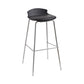 Contemporary Metal Frame Bar Stool Low Back PU Leather Bar Stool for Living Room Black Silver 1 Piece Clearhalo 'Bar Furniture' 'Bar Stools' 'bar_stools' 'furn' 'furn_bar_stools' 'Furniture' 'Kitchen & Dining Furniture' 6557372