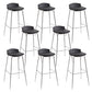 Contemporary Metal Frame Bar Stool Low Back PU Leather Bar Stool for Living Room Black Silver 8 Piece Set Clearhalo 'Bar Furniture' 'Bar Stools' 'bar_stools' 'furn' 'furn_bar_stools' 'Furniture' 'Kitchen & Dining Furniture' 6557379