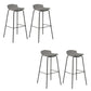 Contemporary Metal Frame Bar Stool Low Back PU Leather Bar Stool for Living Room Grey Black 4 Piece Set Clearhalo 'Bar Furniture' 'Bar Stools' 'bar_stools' 'furn' 'furn_bar_stools' 'Furniture' 'Kitchen & Dining Furniture' 6557382