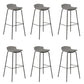 Contemporary Metal Frame Bar Stool Low Back PU Leather Bar Stool for Living Room Grey Black 6 Piece Set Clearhalo 'Bar Furniture' 'Bar Stools' 'bar_stools' 'furn' 'furn_bar_stools' 'Furniture' 'Kitchen & Dining Furniture' 6557383