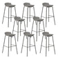 Contemporary Metal Frame Bar Stool Low Back PU Leather Bar Stool for Living Room Grey Black 8 Piece Set Clearhalo 'Bar Furniture' 'Bar Stools' 'bar_stools' 'furn' 'furn_bar_stools' 'Furniture' 'Kitchen & Dining Furniture' 6557384