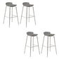 Contemporary Metal Frame Bar Stool Low Back PU Leather Bar Stool for Living Room Grey Silver 4 Piece Set Clearhalo 'Bar Furniture' 'Bar Stools' 'bar_stools' 'furn' 'furn_bar_stools' 'Furniture' 'Kitchen & Dining Furniture' 6557387