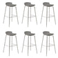 Contemporary Metal Frame Bar Stool Low Back PU Leather Bar Stool for Living Room Grey Silver 6 Piece Set Clearhalo 'Bar Furniture' 'Bar Stools' 'bar_stools' 'furn' 'furn_bar_stools' 'Furniture' 'Kitchen & Dining Furniture' 6557388