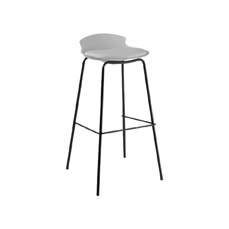 Contemporary Metal Frame Bar Stool Low Back PU Leather Bar Stool for Living Room White Black 1 Piece Clearhalo 'Bar Furniture' 'Bar Stools' 'bar_stools' 'furn' 'furn_bar_stools' 'Furniture' 'Kitchen & Dining Furniture' 6557390