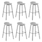 Contemporary Metal Frame Bar Stool Low Back PU Leather Bar Stool for Living Room White Black 6 Piece Set Clearhalo 'Bar Furniture' 'Bar Stools' 'bar_stools' 'furn' 'furn_bar_stools' 'Furniture' 'Kitchen & Dining Furniture' 6557393