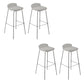 Contemporary Metal Frame Bar Stool Low Back PU Leather Bar Stool for Living Room White Silver 4 Piece Set Clearhalo 'Bar Furniture' 'Bar Stools' 'bar_stools' 'furn' 'furn_bar_stools' 'Furniture' 'Kitchen & Dining Furniture' 6557397