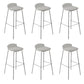 Contemporary Metal Frame Bar Stool Low Back PU Leather Bar Stool for Living Room White Silver 6 Piece Set Clearhalo 'Bar Furniture' 'Bar Stools' 'bar_stools' 'furn' 'furn_bar_stools' 'Furniture' 'Kitchen & Dining Furniture' 6557398