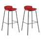 Contemporary Metal Frame Bar Stool Low Back PU Leather Bar Stool for Living Room Red Black 2 Piece Set Clearhalo 'Bar Furniture' 'Bar Stools' 'bar_stools' 'furn' 'furn_bar_stools' 'Furniture' 'Kitchen & Dining Furniture' 6557401