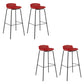 Contemporary Metal Frame Bar Stool Low Back PU Leather Bar Stool for Living Room Red Black 4 Piece Set Clearhalo 'Bar Furniture' 'Bar Stools' 'bar_stools' 'furn' 'furn_bar_stools' 'Furniture' 'Kitchen & Dining Furniture' 6557402