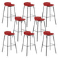 Contemporary Metal Frame Bar Stool Low Back PU Leather Bar Stool for Living Room Red Black 8 Piece Set Clearhalo 'Bar Furniture' 'Bar Stools' 'bar_stools' 'furn' 'furn_bar_stools' 'Furniture' 'Kitchen & Dining Furniture' 6557404
