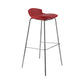 Contemporary Metal Frame Bar Stool Low Back PU Leather Bar Stool for Living Room Red Silver 1 Piece Clearhalo 'Bar Furniture' 'Bar Stools' 'bar_stools' 'furn' 'furn_bar_stools' 'Furniture' 'Kitchen & Dining Furniture' 6557405