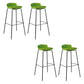 Contemporary Metal Frame Bar Stool Low Back PU Leather Bar Stool for Living Room Green Black 4 Piece Set Clearhalo 'Bar Furniture' 'Bar Stools' 'bar_stools' 'furn' 'furn_bar_stools' 'Furniture' 'Kitchen & Dining Furniture' 6557412