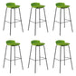 Contemporary Metal Frame Bar Stool Low Back PU Leather Bar Stool for Living Room Green Black 6 Piece Set Clearhalo 'Bar Furniture' 'Bar Stools' 'bar_stools' 'furn' 'furn_bar_stools' 'Furniture' 'Kitchen & Dining Furniture' 6557413